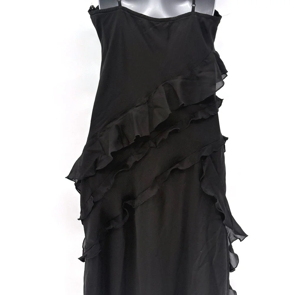 Abercrombie & Fitch Black Ruffled Maxi Dress